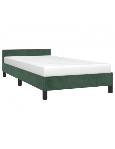 Giroletto con Testiera Verde Scuro 80x200 cm in Velluto