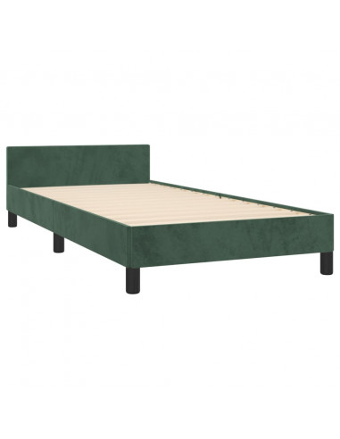 Giroletto con Testiera Verde Scuro 80x200 cm in Velluto