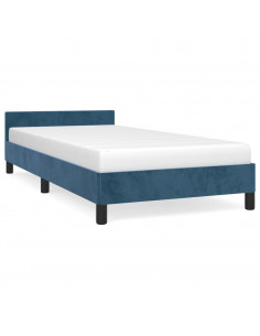 Giroletto con Testiera Blu Scuro 80x200 cm in Velluto 2