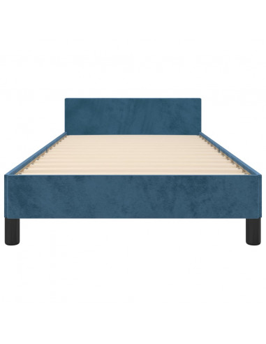Giroletto con Testiera Blu Scuro 80x200 cm in Velluto