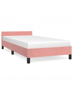 Giroletto con Testiera Rosa 80x200 cm in Velluto 2