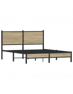 Giroletto senza Materaso in Metallo Rovere Sonoma 140x200 cm 2