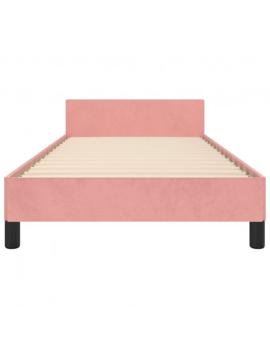 Giroletto con Testiera Rosa 90x190 cm in Velluto