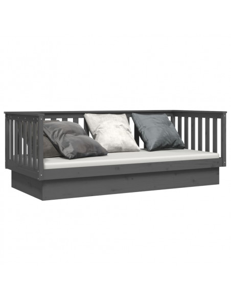 Dormeuse Grigia 100x200 cm in Legno Massello di Pino