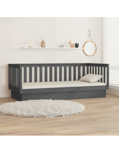 Dormeuse Grigia 100x200 cm in Legno Massello di Pino