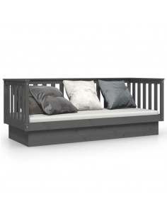 Dormeuse Grigia 75x190 cm in Legno Massello di Pino 2