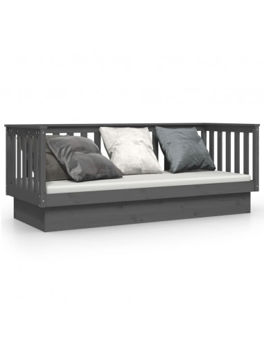 Dormeuse Grigia 75x190 cm in Legno Massello di Pino