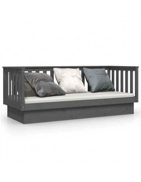 Dormeuse Grigia 75x190 cm in Legno Massello di Pino