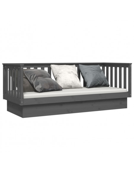 Dormeuse Grigia 75x190 cm in Legno Massello di Pino