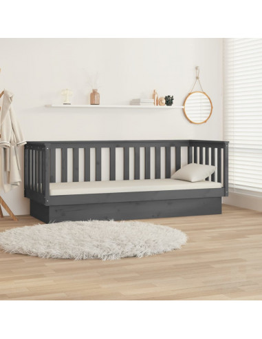 Dormeuse Grigia 75x190 cm in Legno Massello di Pino