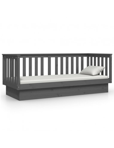 Dormeuse Grigia 75x190 cm in Legno Massello di Pino
