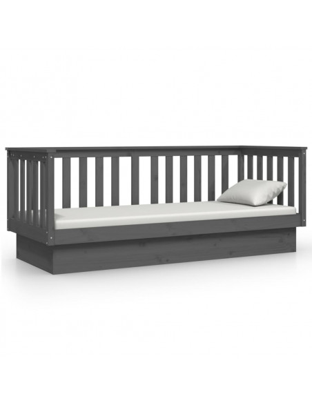 Dormeuse Grigia 75x190 cm in Legno Massello di Pino