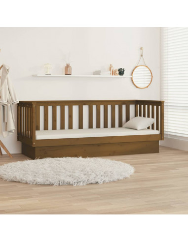 Dormeuse Marrone Miele 75x190 cm in Legno Massello di Pino