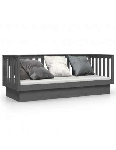 Dormeuse Grigia 90x190 cm in Legno Massello di Pino