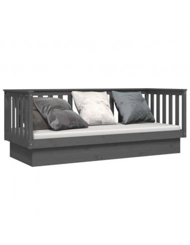 Dormeuse Grigia 90x190 cm in Legno Massello di Pino