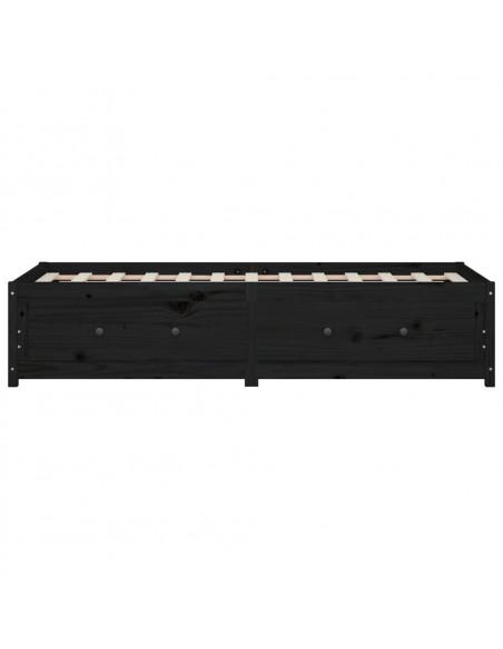 Dormeuse Nera 75x190cm Small Single Legno Massello di Pino
