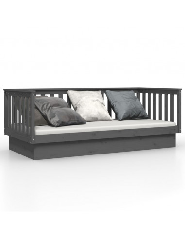 Dormeuse Grigia 80x200 cm in Legno Massello di Pino