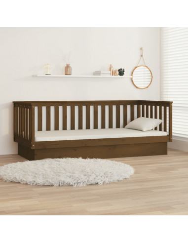Dormeuse Marrone Miele 90x200 cm in Legno Massello di Pino