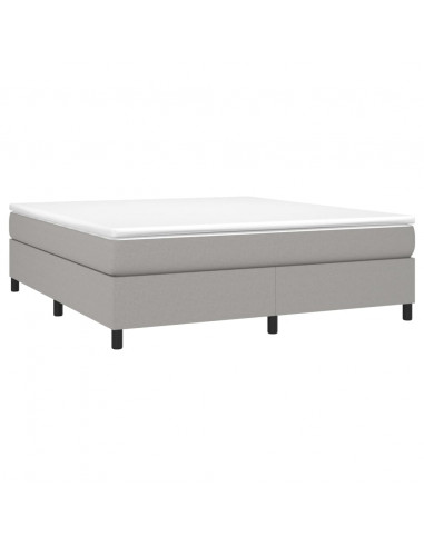 Giroletto a Molle Grigio Chiaro 160x200 cm in Tessuto