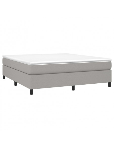 Giroletto a Molle Grigio Chiaro 160x200 cm in Tessuto