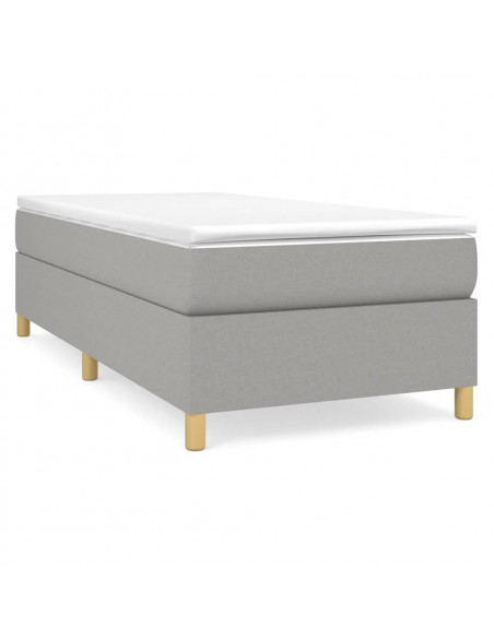 Giroletto a Molle Grigio Chiaro 90x190 cm in Tessuto