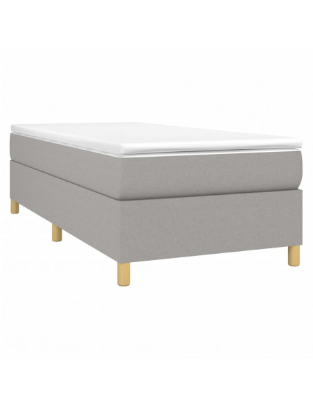 Giroletto a Molle Grigio Chiaro 90x190 cm in Tessuto