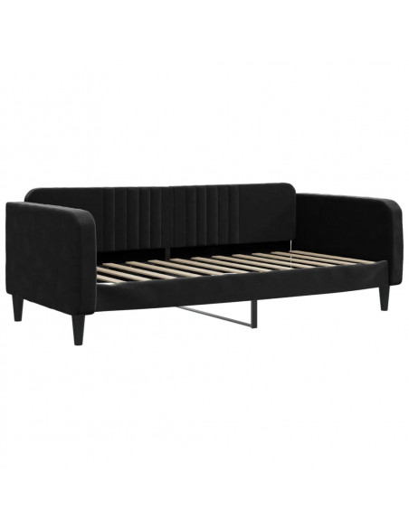 Letto da Giorno Nero 90x200 cm in Velluto