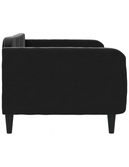Letto da Giorno Nero 90x200 cm in Velluto