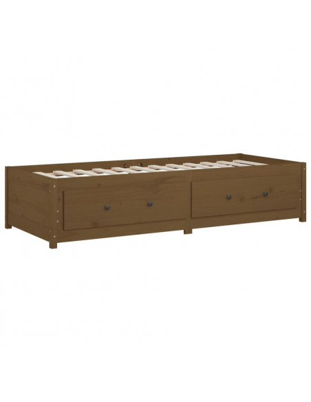 Dormeuse Marrone Miele 90x200 cm in Legno Massello di Pino