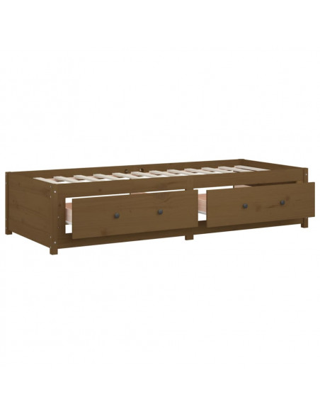 Dormeuse Marrone Miele 90x200 cm in Legno Massello di Pino