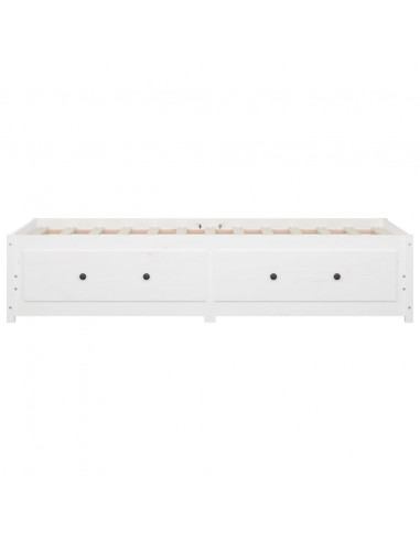 Dormeuse Bianca 90x190 cm Single in Legno Massello di Pino