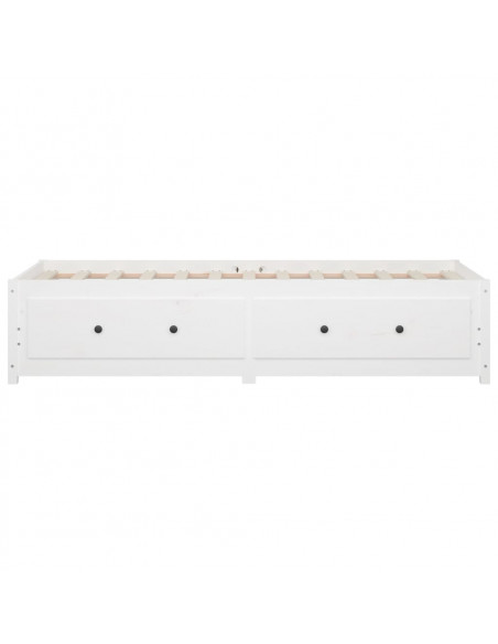 Dormeuse Bianca 90x190 cm Single in Legno Massello di Pino