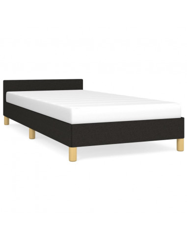 Giroletto con Testiera Nero 80x200 cm in Tessuto