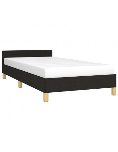 Giroletto con Testiera Nero 80x200 cm in Tessuto