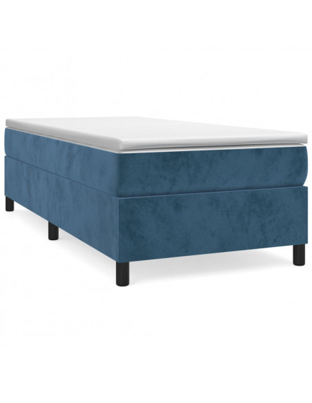 Giroletto a Molle Blu Scuro 90x200 cm in Velluto