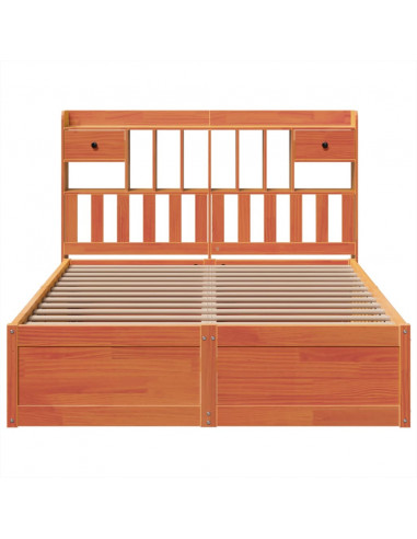 Giroletto senza Materasso Marrone Cera 160x200 cm Legno di Pino