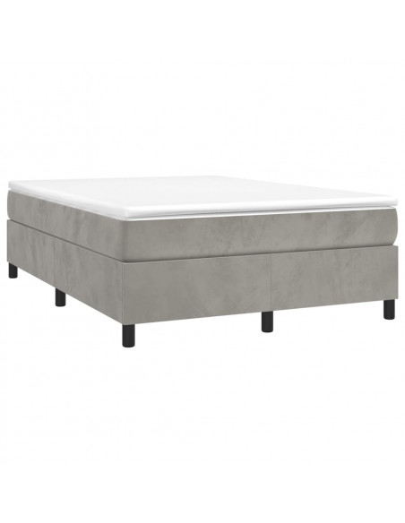 Giroletto a Molle Grigio Chiaro 140x190 cm in Velluto