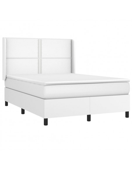 Giroletto Molle con Materasso e LED Bianco 140x200cm Similpelle