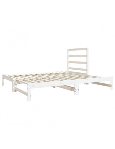 Dormeuse Estraibile Bianca 2x(90x190) cm Legno Massello di Pino