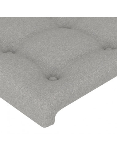 Giroletto con Testiera Grigio Chiaro 80x200 cm in Tessuto