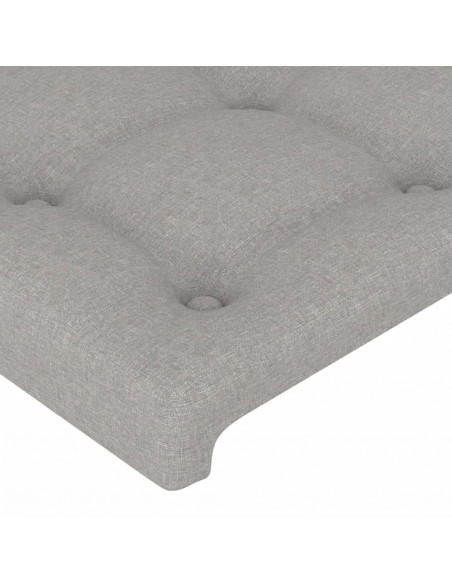 Giroletto con Testiera Grigio Chiaro 100x200 cm in Tessuto