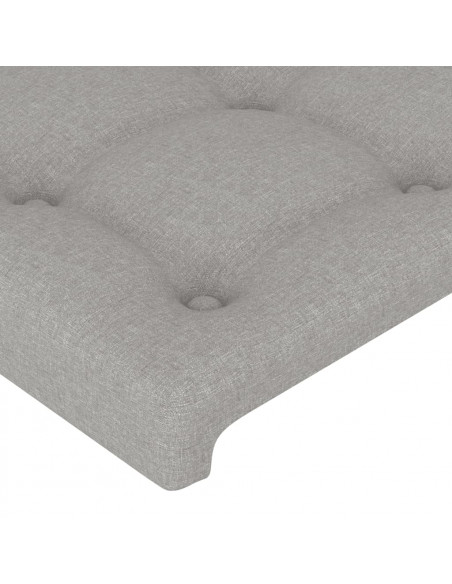 Giroletto con Testiera Grigio Chiaro 160x200 cm in Tessuto