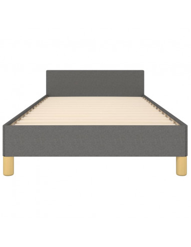 Giroletto con Testiera Grigio Scuro 80x200 cm in Tessuto