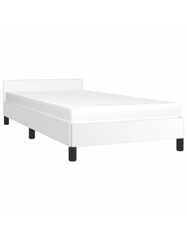 Giroletto con Testiera Bianco 100x200 cm in Similpelle