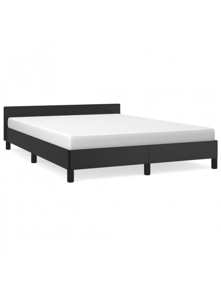 Giroletto con Testiera Nero 140x190 cm in Similpelle
