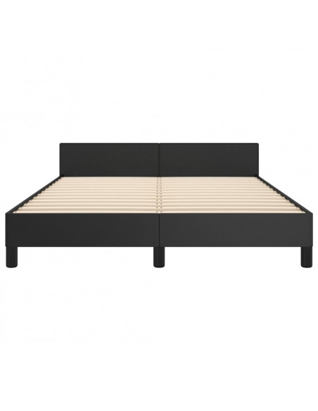 Giroletto con Testiera Nero 140x190 cm in Similpelle