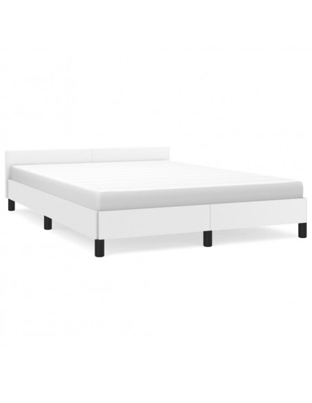Giroletto con Testiera Bianco 140x190 cm in Similpelle
