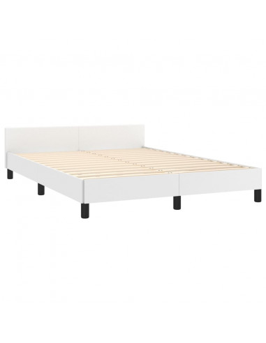 Giroletto con Testiera Bianco 140x190 cm in Similpelle