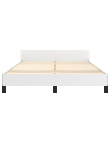 Giroletto con Testiera Bianco 140x190 cm in Similpelle