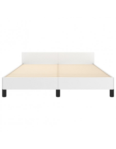 Giroletto con Testiera Bianco 140x190 cm in Similpelle